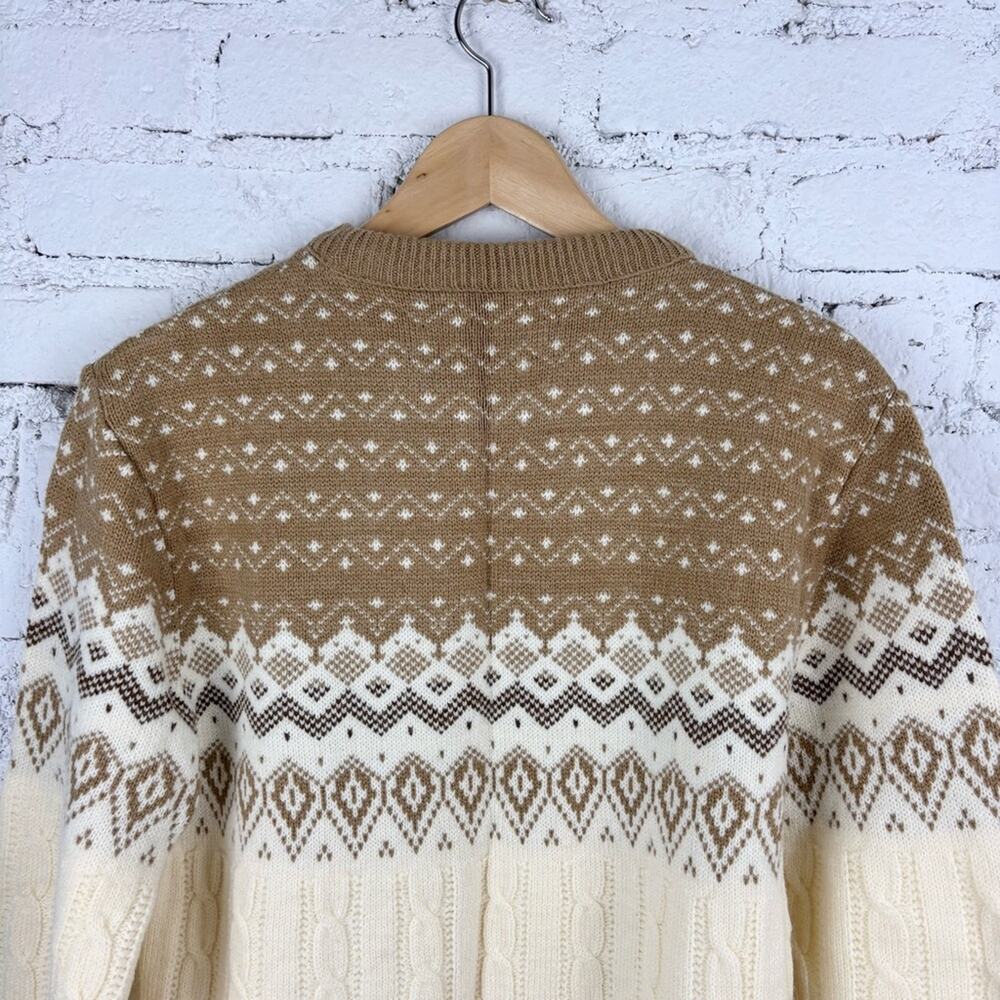 Jantzen Men's Tan and Cream Crewneck Sweater - Picture 6 of 7